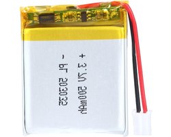 Allecto plus - Lithium-polymeer-ion batterij 3,7 V 500 mAh 503035 met 2P-PH-aansluiting – 2,0 mm rastermaat