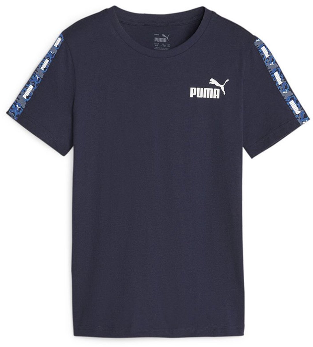 Puma Ess Tape Camo B T-shirt Met Korte Mouwen 11-12 Years Jongens Meisjes Blauw