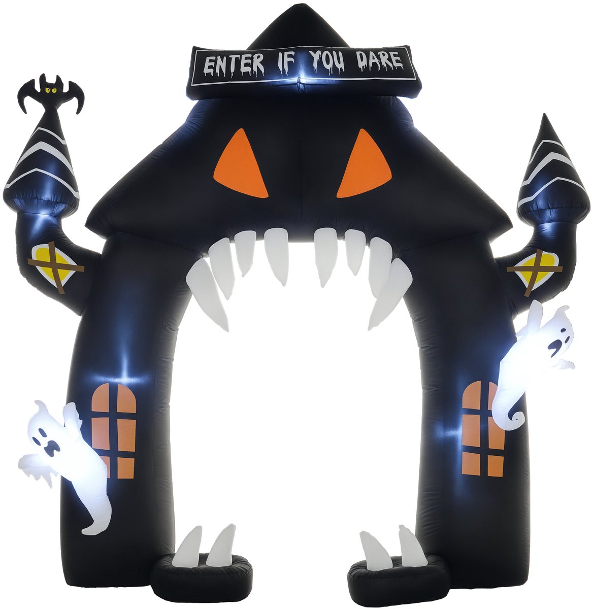 Outsunny Opblaasbare Halloween Boogweg Polyester 300L x 76B x 300H cm Zwart