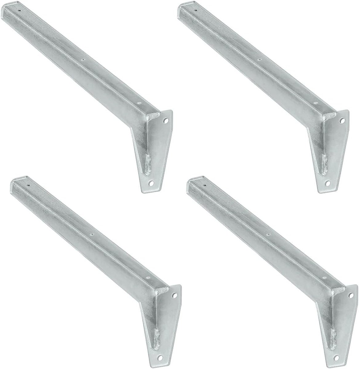 siwitec L-profielconsole 680 x 170 x 81 mm | Set van 4 plankdragers met een draagvermogen van 75 kg | Zware plankdrager | Profielconsole | Plankdrager