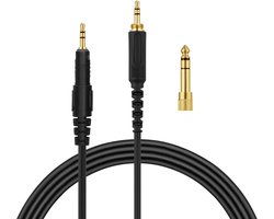 kwmobile vervangende koptelefoonkabel 3,5mm jack - geschikt voor AudioTechnica ATH-M50X / M40X / M60X / M70X - 120 - In zwart