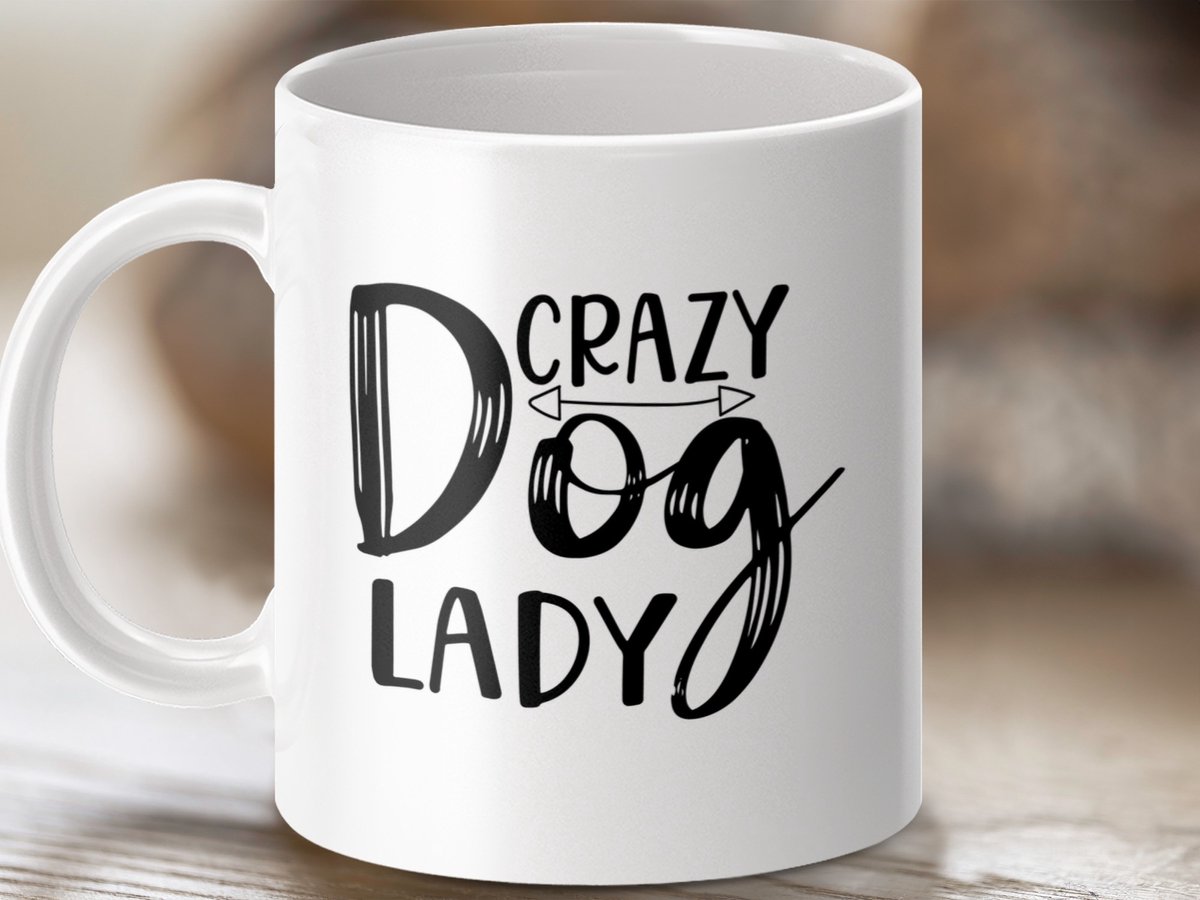 Mok Crazy Dog Lady, Hondenliefhebber Cadeau, Hond Mama Mok, Grappige Honden Mok, Hondenliefde, Perfecte Cadeau Voor Hondenmensen