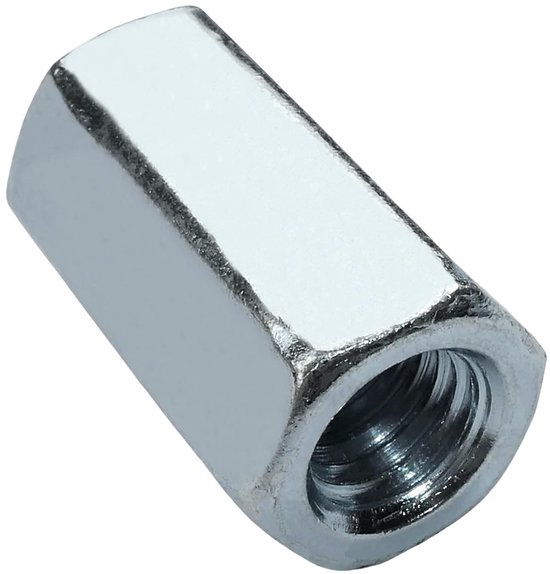 Allecto plus - Set van 10 verlengde zeskantverbindingsmoeren M8 x 24 mm - DIN 6334 - Verlengmoer voor metrische schroefdraadverlenging - Verzinkt staal.