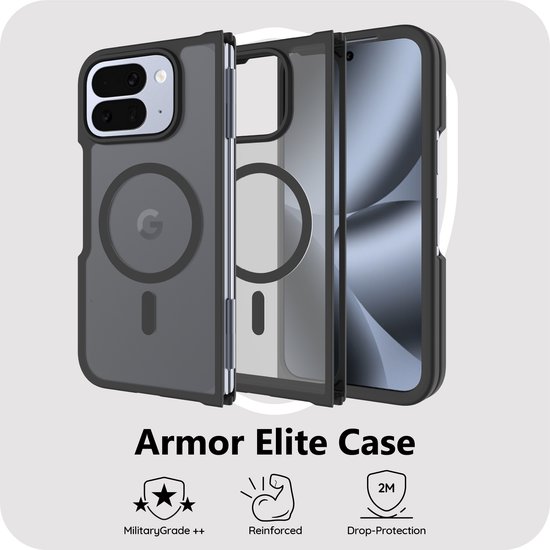 Étui Cazy compatible avec Google Pixel 10 Pro (compatible MagSafe) - Coque arrière de qualité militaire - Zwart
