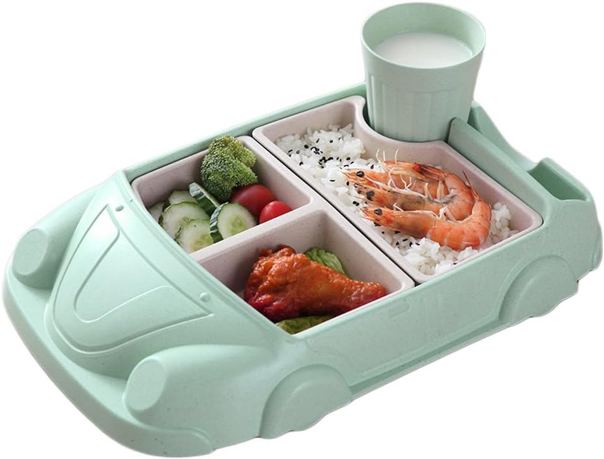 Cuhostki-1pc-Car-Baby-Cutlery-Set-Nordic-Green-Bamboo-Fiber