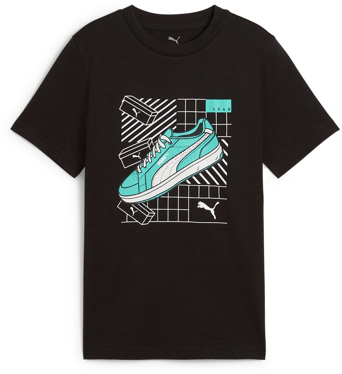 Puma Graphics T-shirt Met Korte Mouwen 15-16 Years Jongen Zwart