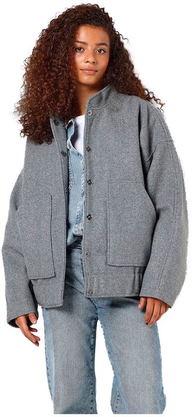 Noisy May NMHALSTON L/S BOMBER JACKET WVN NOOS Dames Bomberjack - grijs - L