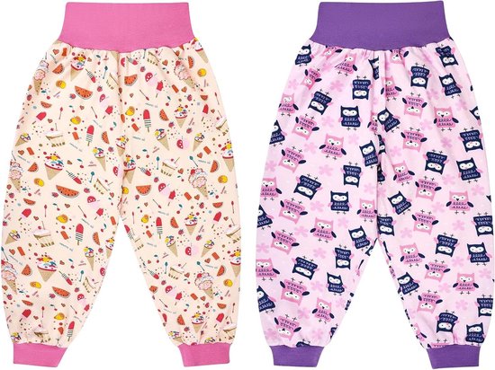 Allecto plus - Lange luierbroek voor kinderen met hoge taille, 2 stuks | Nachtluiers voor kinderen, katoenen potje | Trainingsbroek | Leerbroek