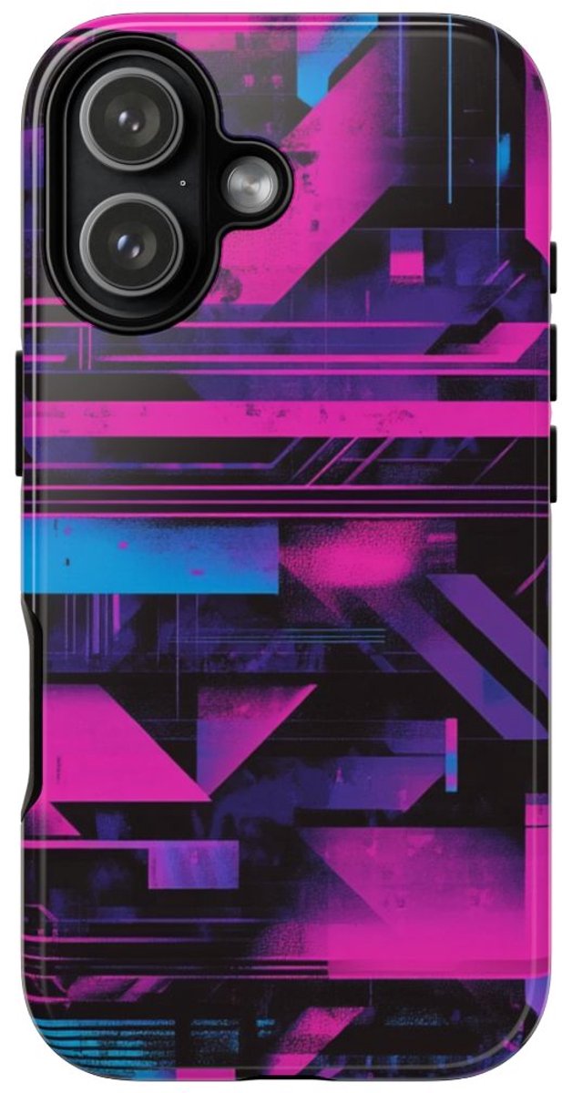 Neon Geometrisch Abstract Patroon – Telefoonhoesje Geschikt voor iPhone 17