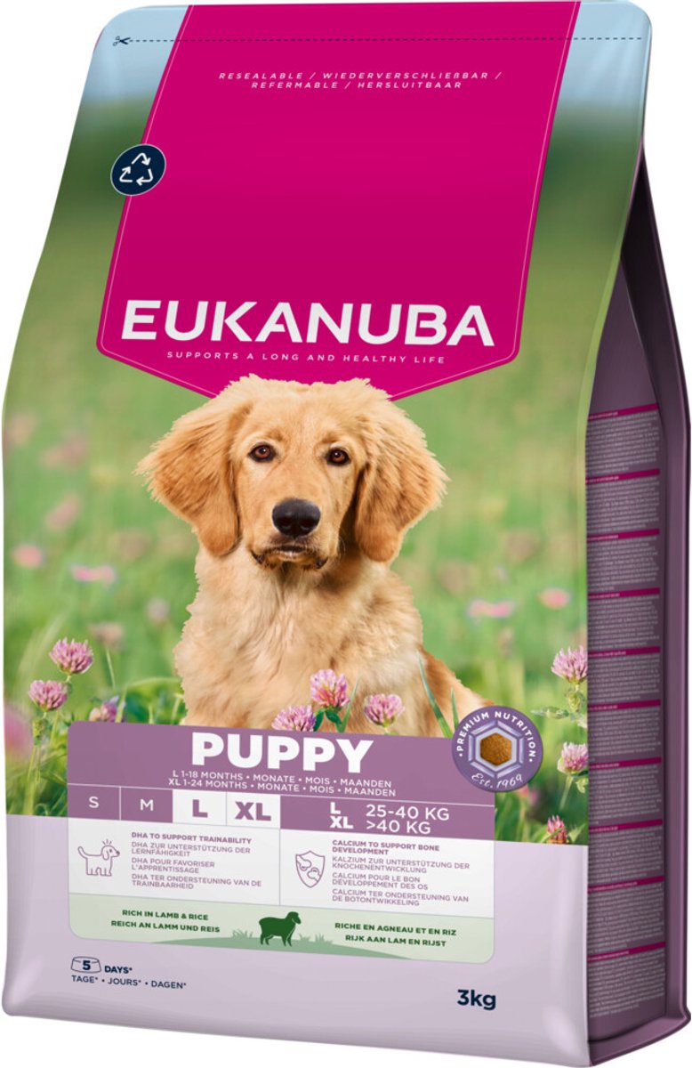 Eukanuba Hondenvoer Droog Life Care Dog Puppy & Junior Large Lam en Rijst - 3 x 3 kg - Voordeelverpakking