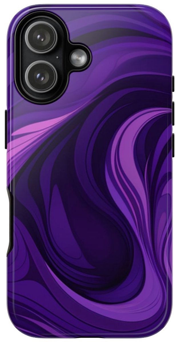 Paarse Abstracte Golfpatroon – Telefoonhoesje Geschikt voor iPhone 17
