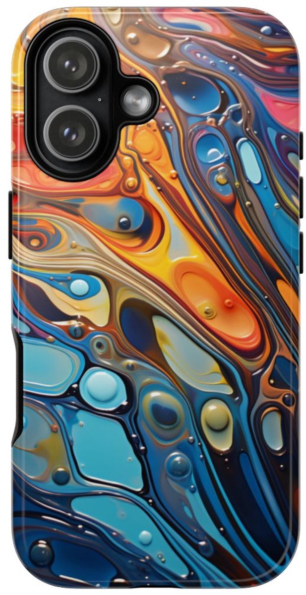 Levendige Abstracte Vloeistofgolven – Telefoonhoesje Geschikt voor iPhone 17