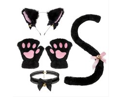 Halloween decoratie - Accessoires - Halloween accesoires -Verkleedaccessoires - Halloween kostuum accessoires - Halloween Zwarte Kat Kostuums - Kattenoren Hoofdband - Staart Kitty Outfit -Halloween - Verjaardagsfeestje