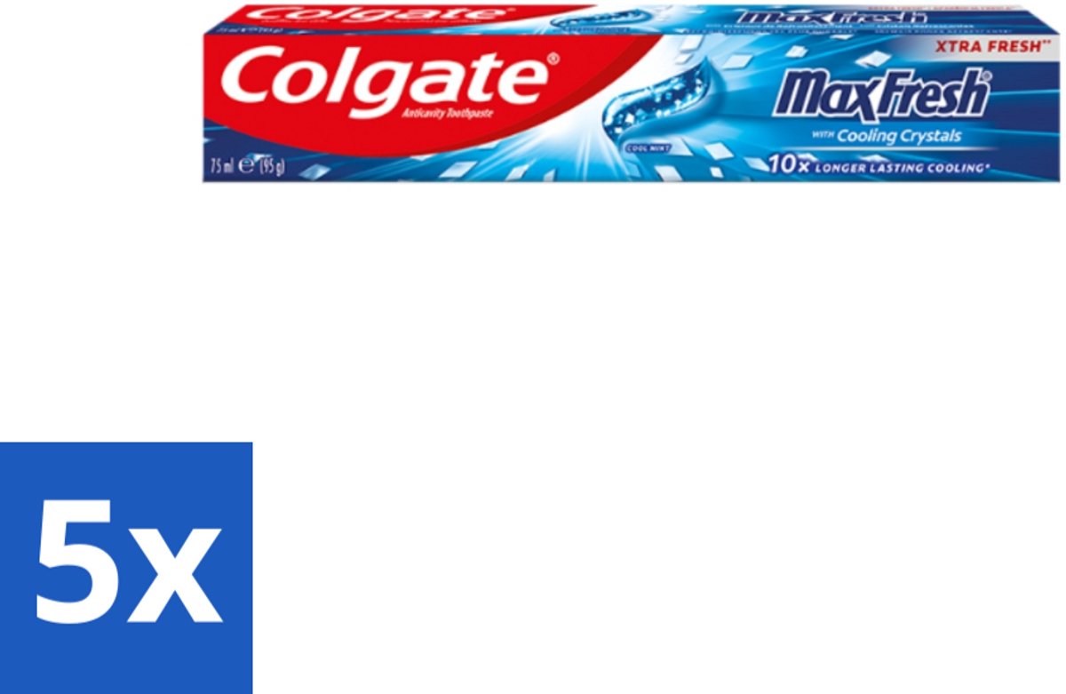 5 x Colgate Tandpasta Maxfresh Coolmint 100 ml - Tandpasta - Frisse Adem - Mondhygiëne - Cariës Bestrijden - Tandplak Verwijderen