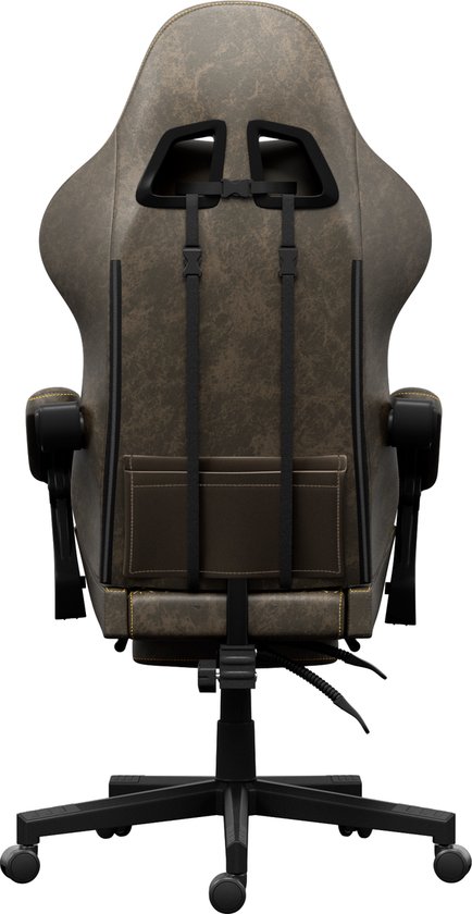 HICON® Gaming Stoel - Ergonomische Gaming stoel met Voetsteun - Comfort Gaming Chair - Vittoria - Bruin