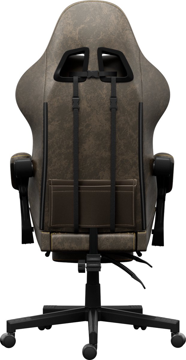 Afbeelding 3 van Gaming stoel - Gamestoel - Gaming Chair - Game stoel - Ergonomische - HICON® - Vittoria - Bruin