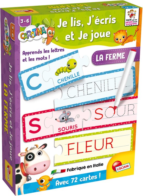 Lisciani - Carotina - Je lis, j' écris et je joue - la ferme - FR