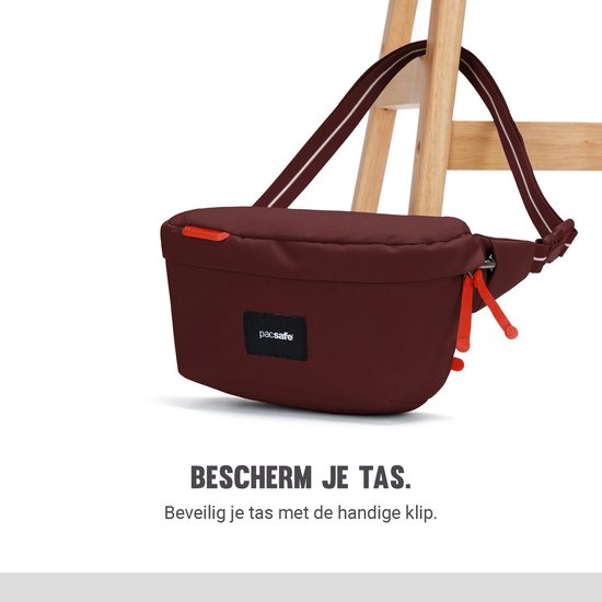 pacsafe Sac en bandoulière Sac banane Go Sling Pack Garnet Red Bordeaux