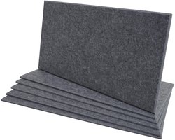 Set van 6 akoestische wandpanelen MCW-L52, wandpanelen akoestische panelen, geluidsabsorberend 1 m² oppervlak 60x30cm ~ grijs
