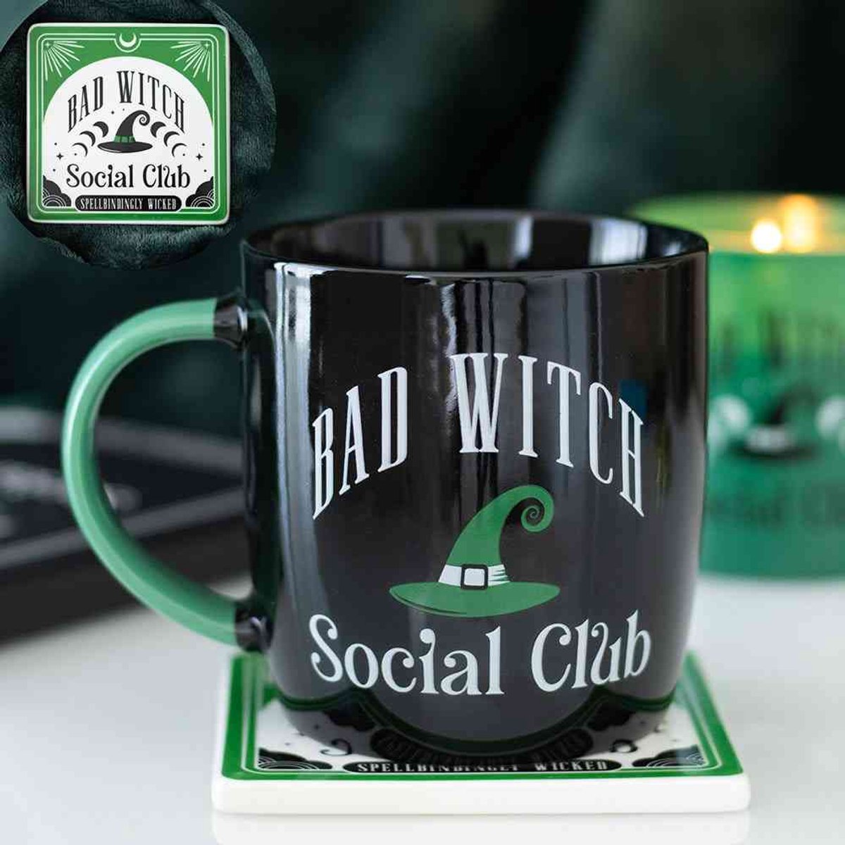 Something Different - Bad Witch Social Club Mok/beker en onderzetter set - Multicolours