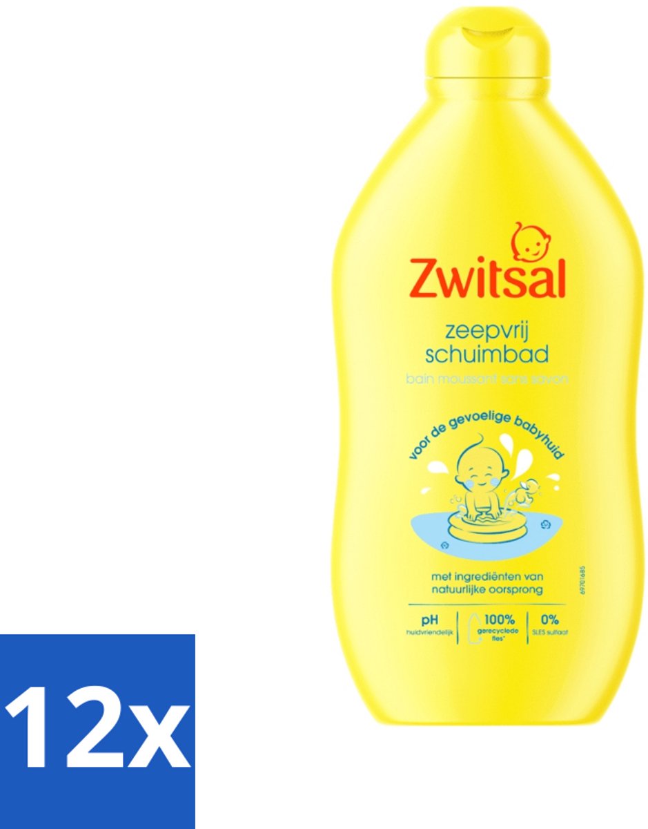 Image of 12 x Zwitsal Zeepvrij Schuimbad 400 ml - Babybad - Babyhuid - Gevoelige Huid - Babyzeep - Schuimbad