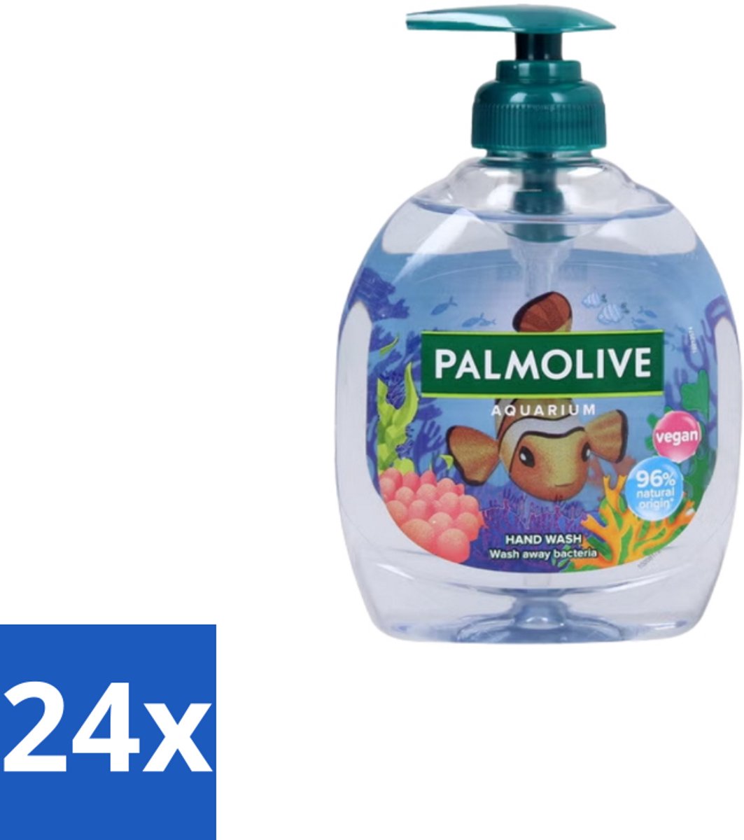 24 x Palmolive Handzeep Aquarium 300 ml - Handzeep - Natuurlijke Ingrediënten - Vegan - PH-neutraal - Zachte Reiniging