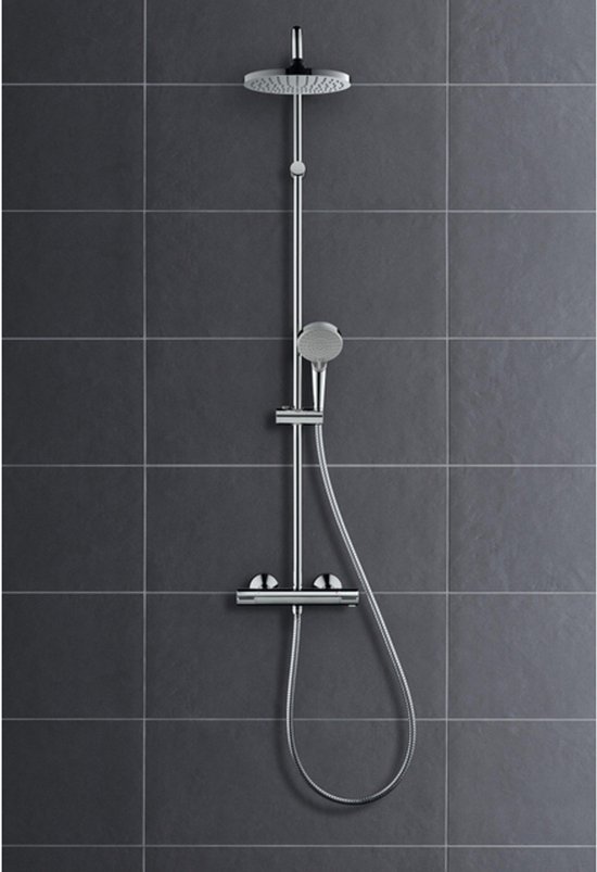 Set de douche Showerpipe 200 avec thermostat, noir mat