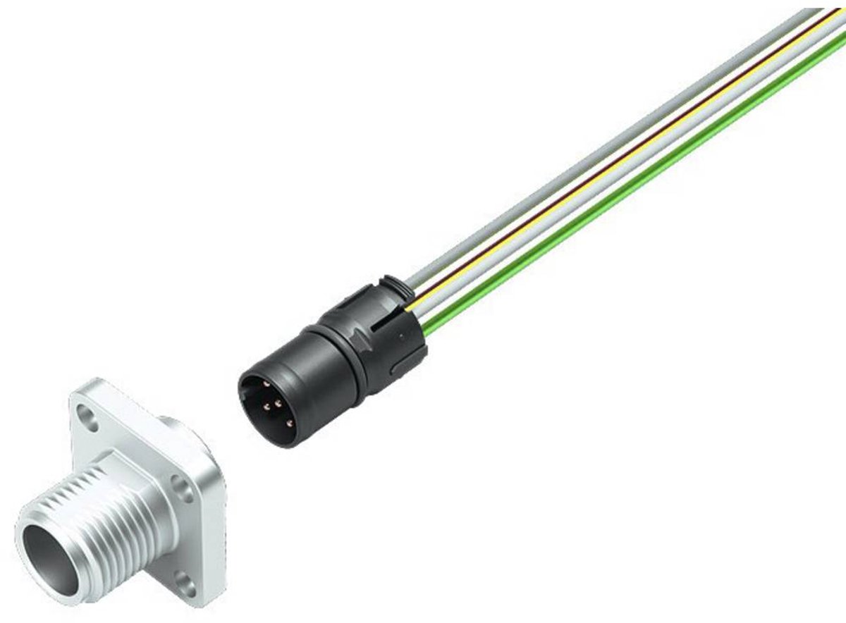 binder 99 3483 100 08 Sensor/actuator connector, geassembleerd M12 Stekker, inbouw verticaal 1 stuk(s)