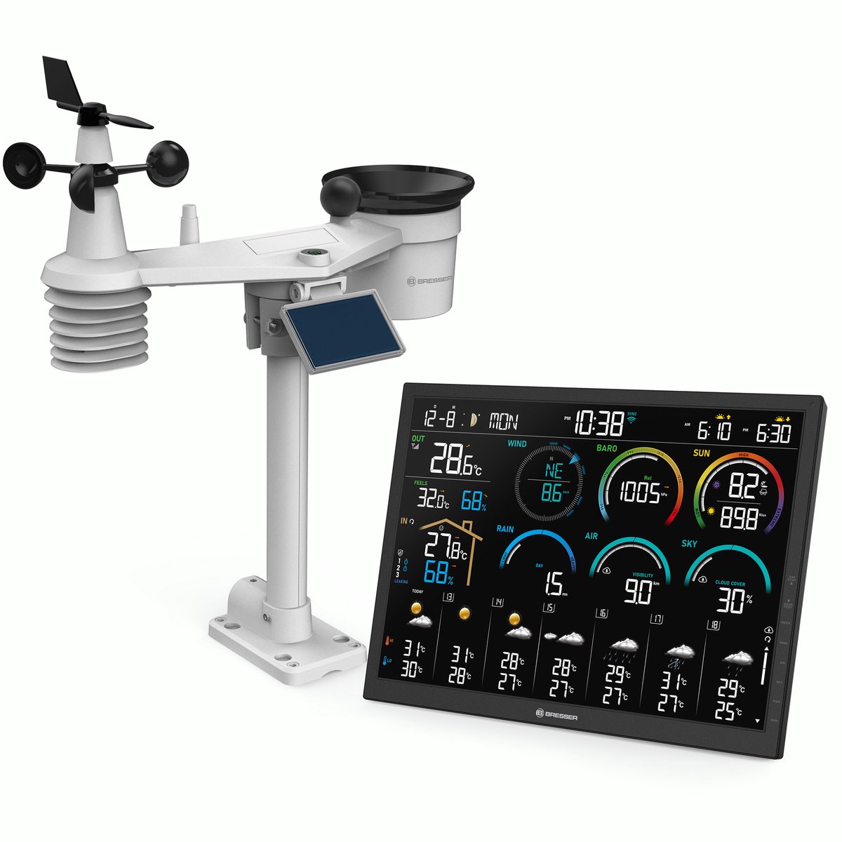 Bresser Weerstation - 4CAST - 18,5" - WLAN - Met 8-in-1-Sensor