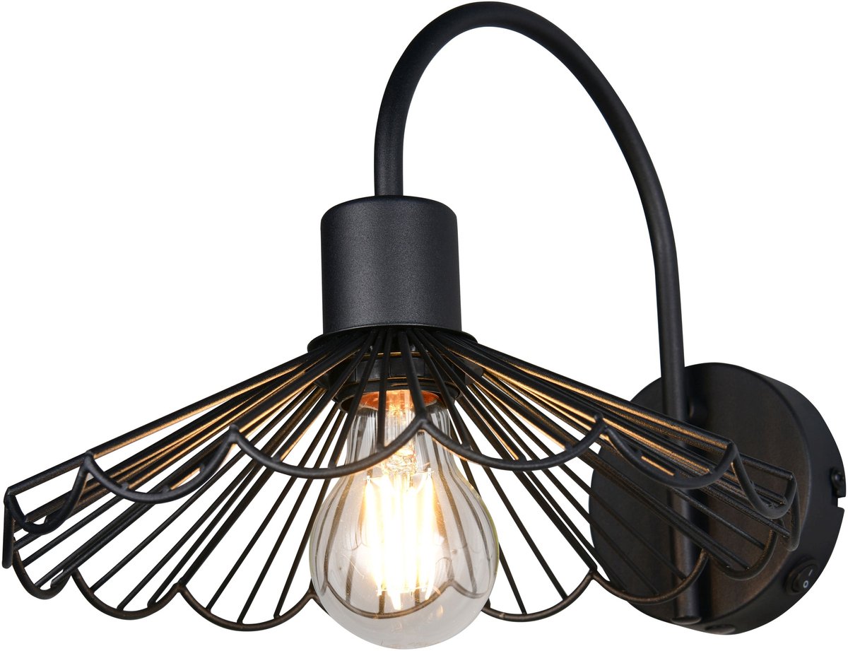 REALITY MARGARITA - Wandlamp - Zwart mat - excl. 1x E27 4 W - Wandmontage - Geschikt voor vaste montage of stekker