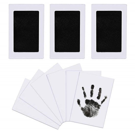 EXCITAT Hand- en voetafdrukset - Inktloze stempelkussens - Clean Touch stempels - Geschikt voor honden- en kattenpoten, souvenirs voor babyshowers - 3 stuks van EXCITAT — afbeelding 3