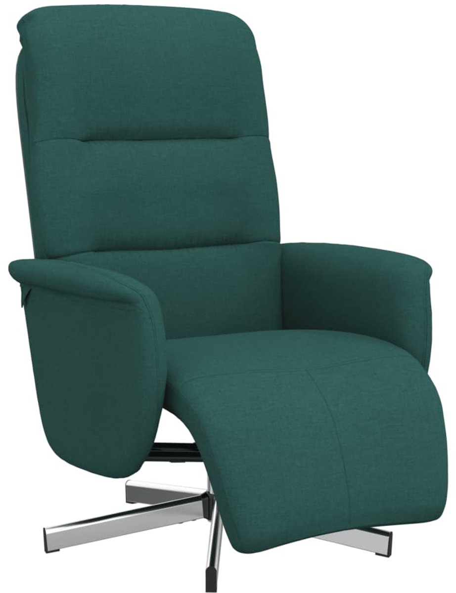 vidaXL Fauteuil - verstelbaar - met - voetensteun - stof - donkergroen