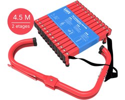 SAVS ESC-4S Vluchtladder 4,5 meter - 2 verdiepingen - Compacte brandtrap met instructie - Noodladder antikras - Vluchttouw - Brandtrapladder oprolbaar - Vluchttrap