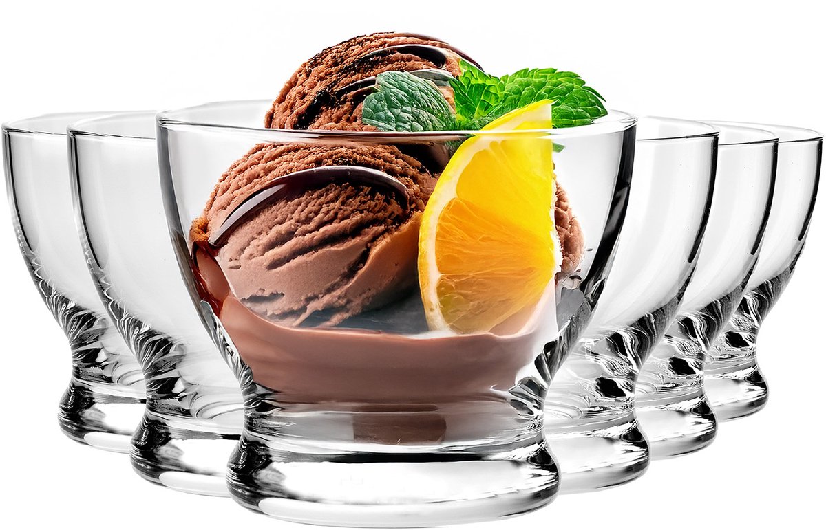 KROSNO - Pure ijscoupe - dessert kommen - snack schaaltjes - tapasschaal - ijsbeker - 290 ml - handgemaakt