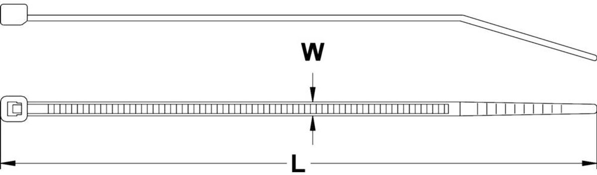 TRU COMPONENTS 1592814 TC-CVR265W203 Kabelbinder 265 mm 3.60 mm Zwart UV-bestendig 100 stuk(s)
