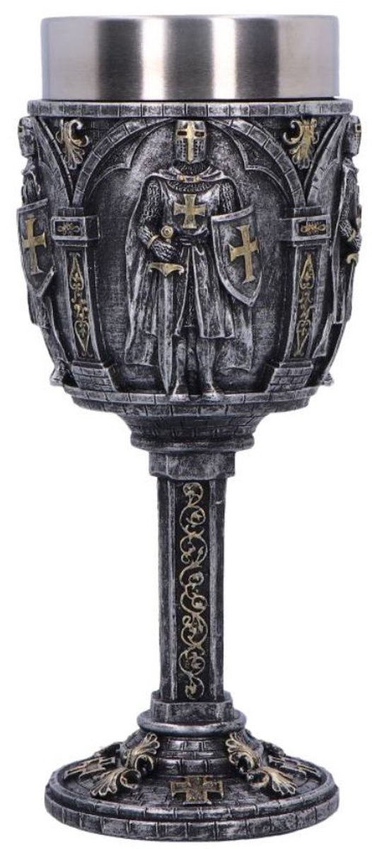 Middeleeuwse Kelk Zilveren Kruisvaarder - (hxbxd) ca. 19cm x 8cm x 8cm