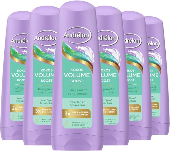 Andrélon - Conditioner - Kokos Volume Boost - 6 x 200 ml