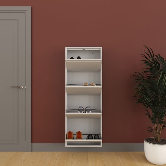 Meuble à chaussures Furni24, métal 50 x 15 x 135 cm, gris RAL 7035