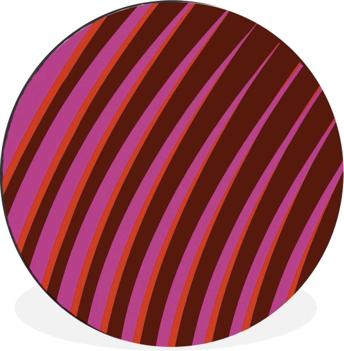 WallCircle Wandcirkel - Muurcirkel - Lijnen - Rood - Beweging - Aluminium - Dibond - 140x140 cm - Binnen en Buiten