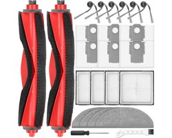 24 stuks accessoires gescht voor Roborock Q10 S5+ robotstofzuiger, 2 hoofdborstels, 6 stofzakken, 4 dweilpads, 4 HEPA-filters, 6 zijborstels, 1 reinigingsborstel, 1 schroevendraaier