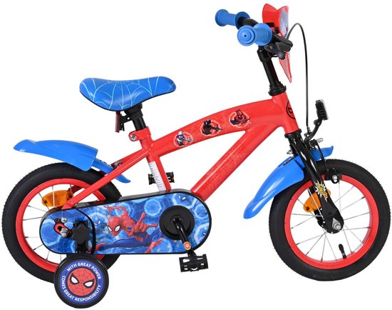Spider-Man Kinderfiets - Jongens - 12 inch - Blauw/Rood