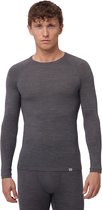 DANISH ENDURANCE Thermoshirt met Lange Mouwen voor Heren - van Merino Wol - Donkergrijs - Maat L