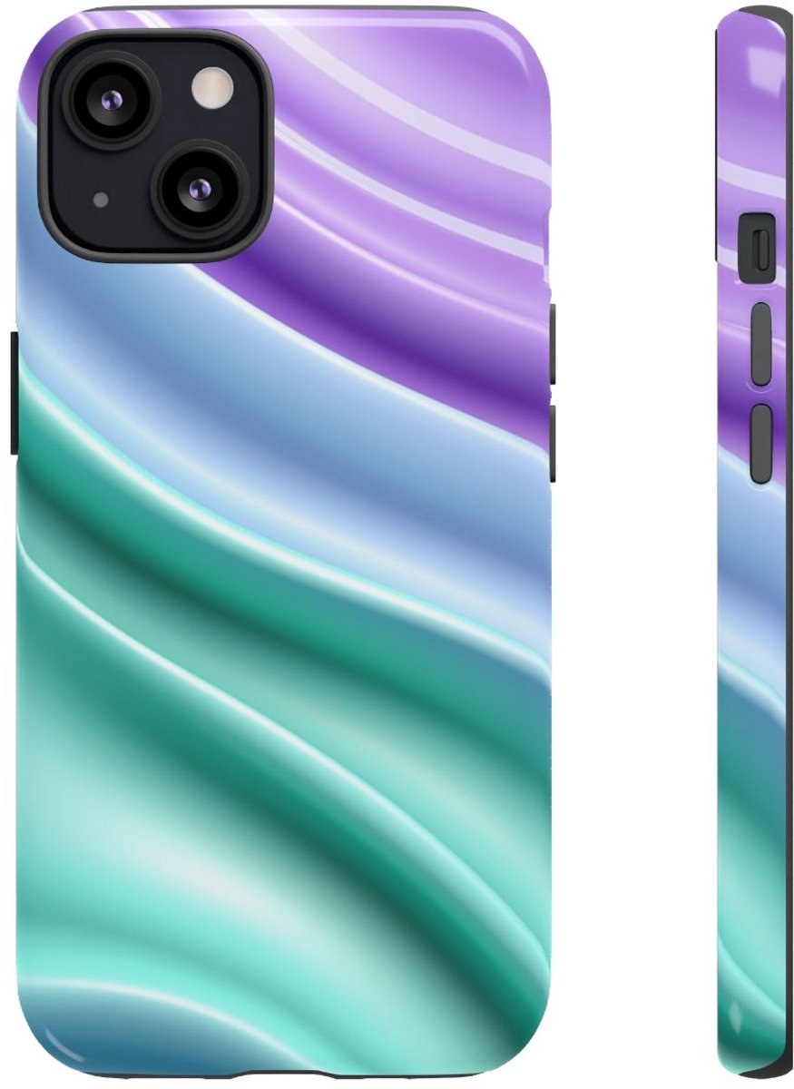 Zachte Pastelgolven met Glanzende Afwerking – Telefoonhoesje Geschikt voor iPhone 13