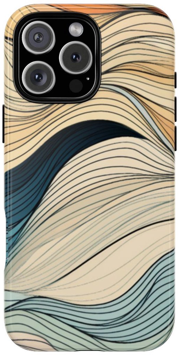 Vloeiende Abstracte Herfstgolven – Telefoonhoesje Geschikt voor iPhone 16 Pro Max