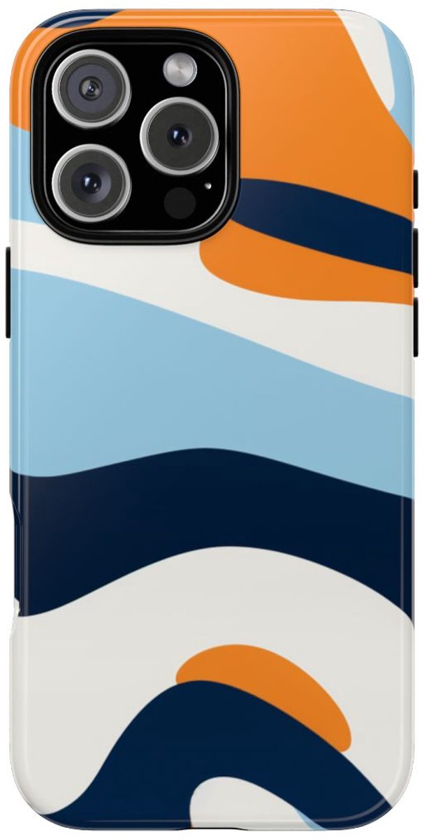 Abstract Oranje-Blauw Patroon – Telefoonhoesje Geschikt voor iPhone 16 Pro Max