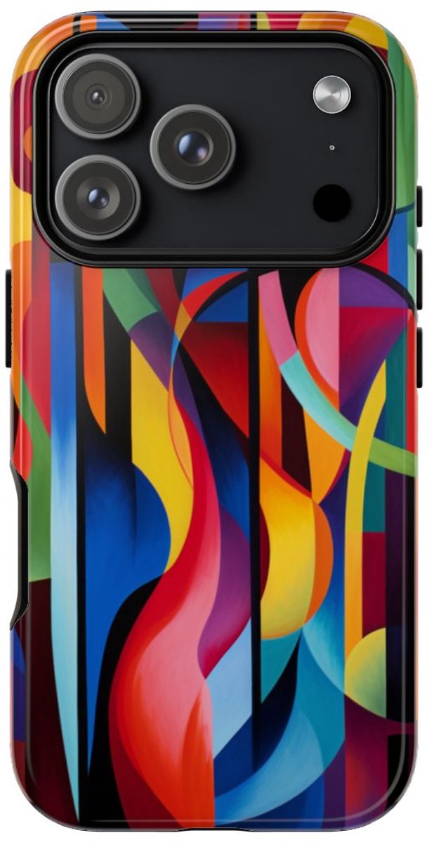 Kleurrijk Abstract Geometrisch Ontwerp – Telefoonhoesje Geschikt voor iPhone 17 Pro