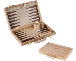 Backgammon Groot - Hout - Backgammonbord spel - Complete set in koffer - 47,5 x 38 cm