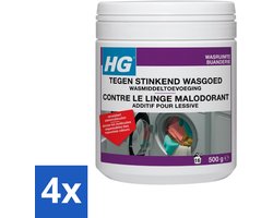 4 x HG Tegen Stinkend Wasgoed Wasmiddeltoevoeging 500 gr - Wasmiddel Tegen Geur - Wasmiddel Voor Stinkende Was - Wasverfrisser - Wasmiddel Toevoeging - Wasgoed Geur Neutraliseren