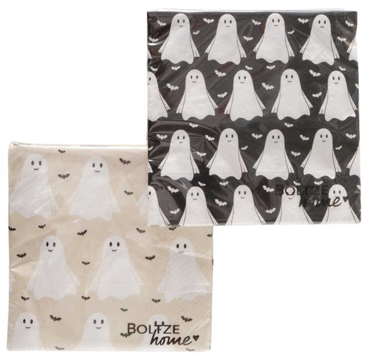 Servetten halloween - spookjes . Set van 2 pakjes van 20 stuks . Boltze