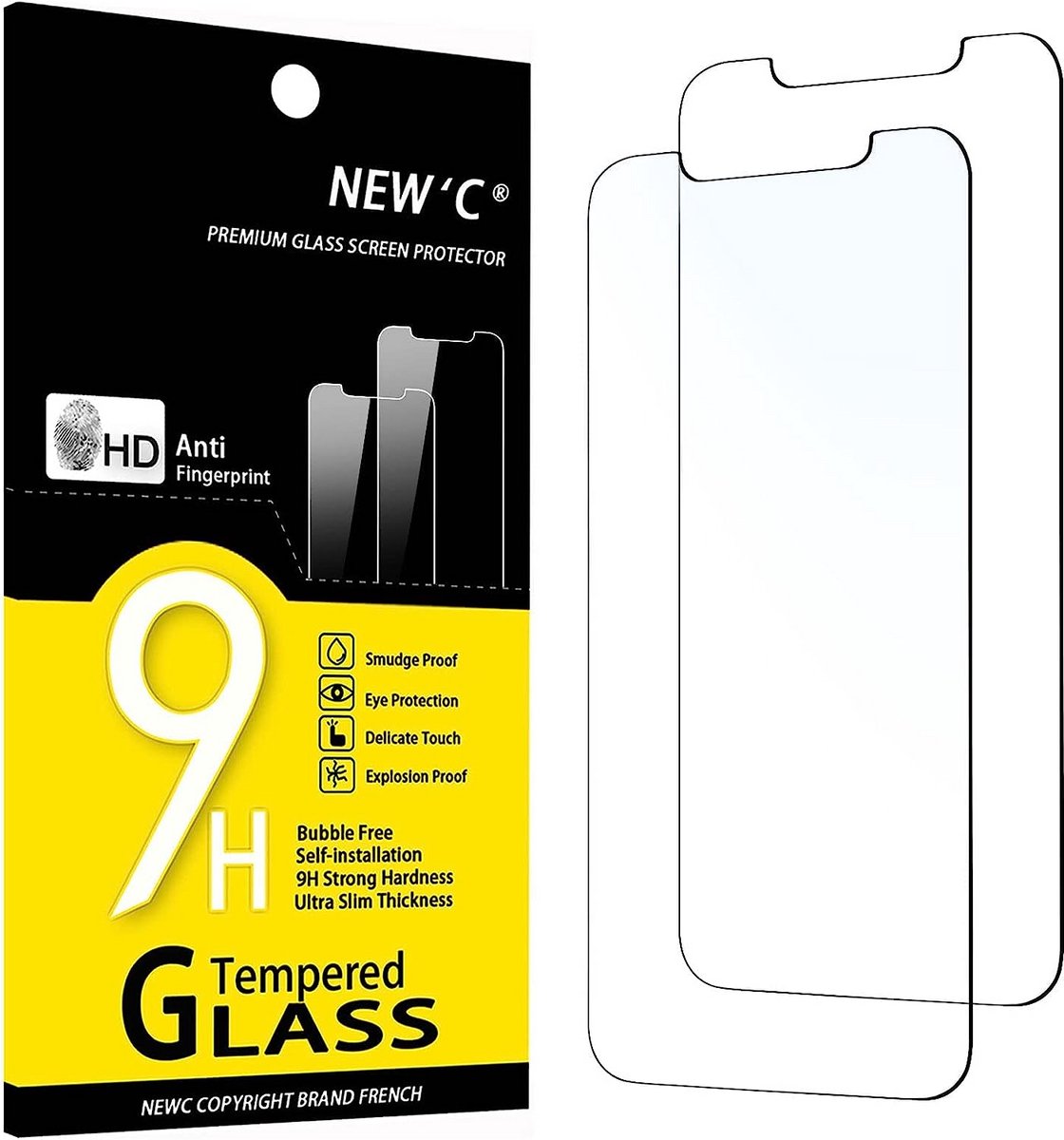 Screenprotector iPhone 11 Pro, iPhone X, iPhone XS gehard glas 2-pack
